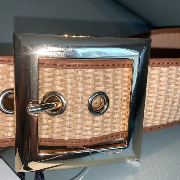 Max Mara Diretta Raffia & Leather Belt display picture 3
